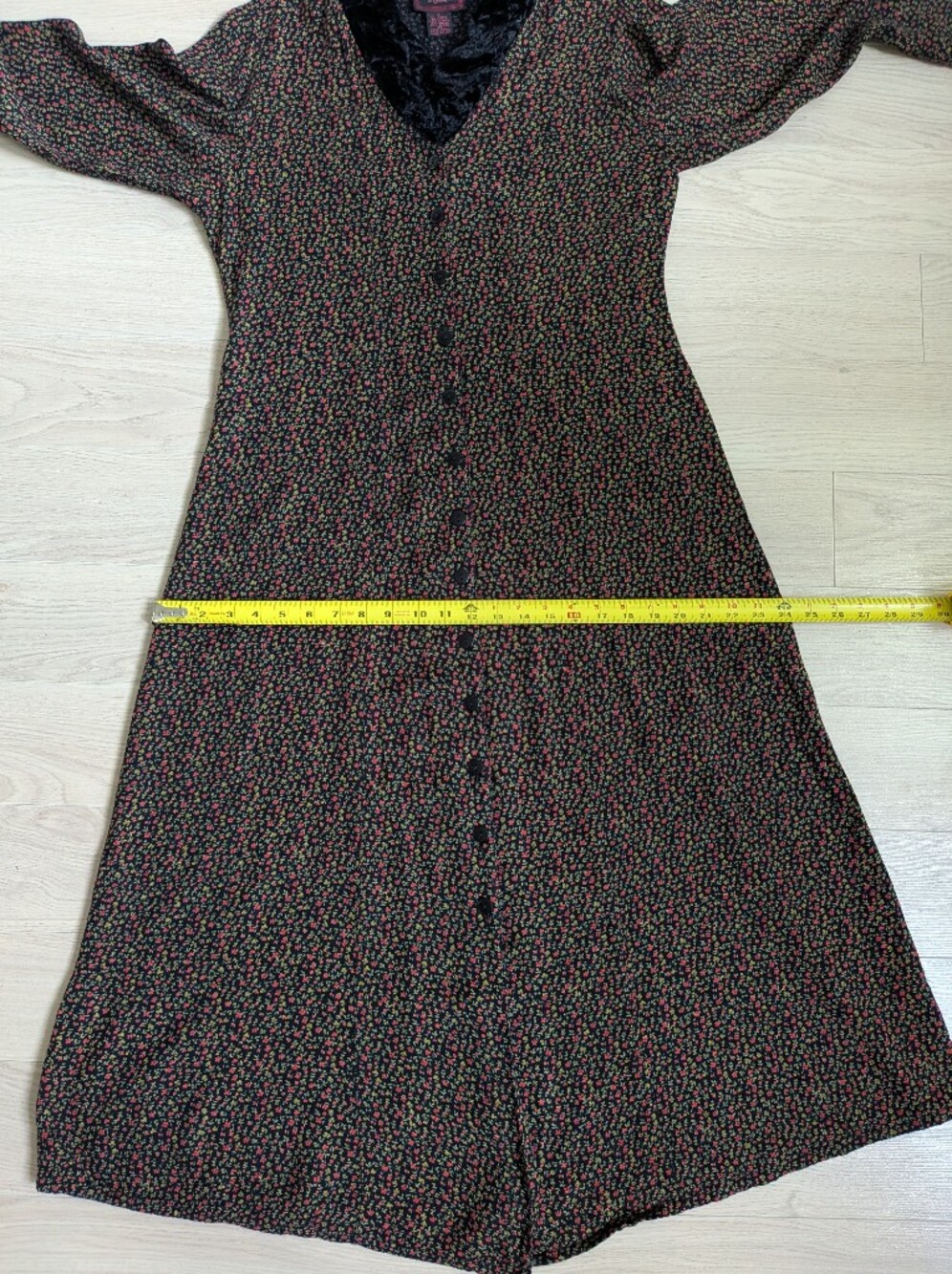 Vintage April Cornell Velvet Collar Prairie Duster Dress - Picture 15 of 15